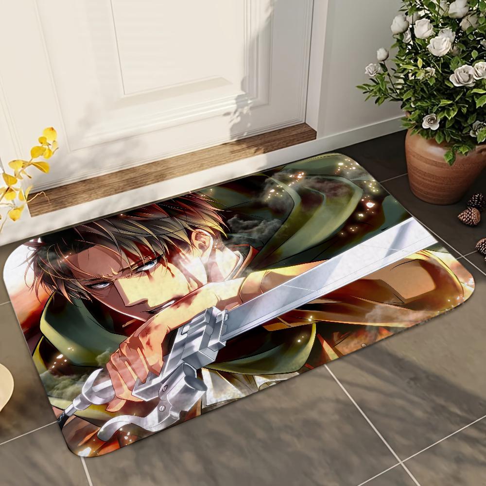 1 шт. Аниме Атака Титанов Леви Аккерман Впитывающие коврики Противоскользящие коврики Принадлежности для домашнего декора Ковры Домашние кухонные напольные коврики