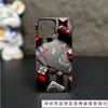 Модные черные игральные карты подходят для чехлов iPhone 16, X/XS, iPhone 11/12/13/14/15 Pro Max