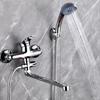 Bathtub Faucet Bathroom Shower Faucet Shower Set Single Handle Wall Mounted Dual Spout Hot Cold Mixer Valve Nozzle Tap Bathroom