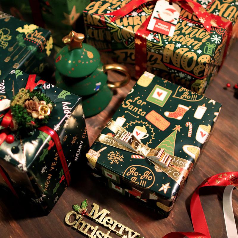 Decorative Packing Paper Patterned Christmas Wrapping Paper Festival Wrapping Paper Colorful For Celebrations Christmas Parties