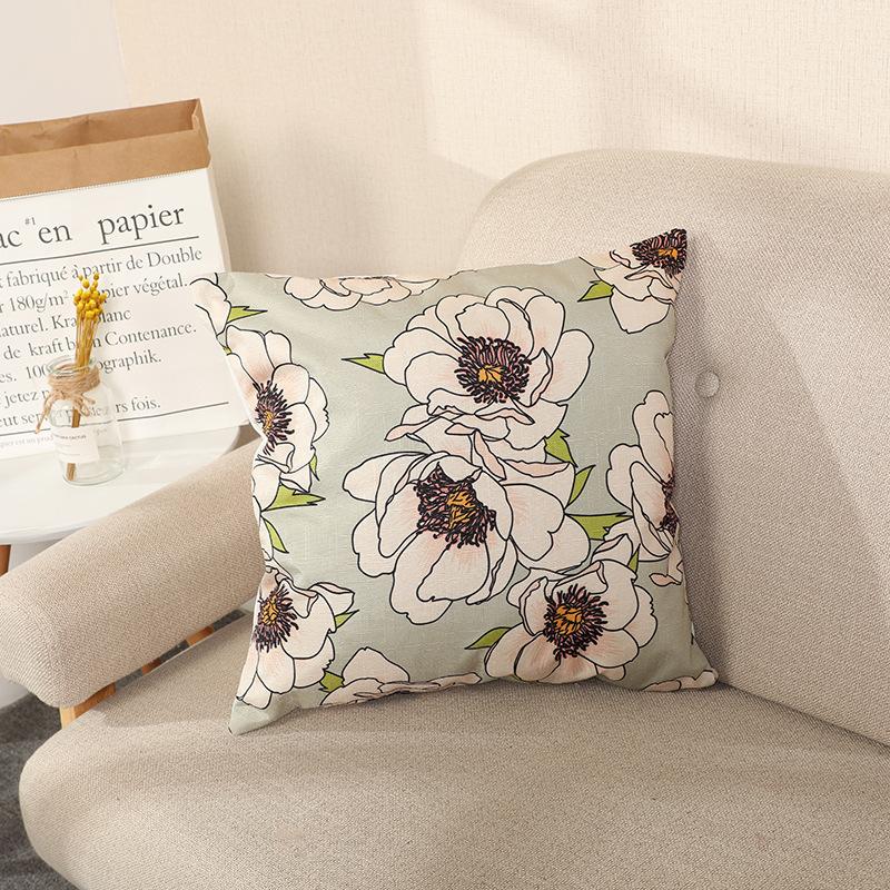 Наволочка для подушки для сна Скандинавский зеленый растения и цветы Пасторальный бамбуковый конопляный супермягкий подушка Подушка-подушка для автомобиля для гостиной