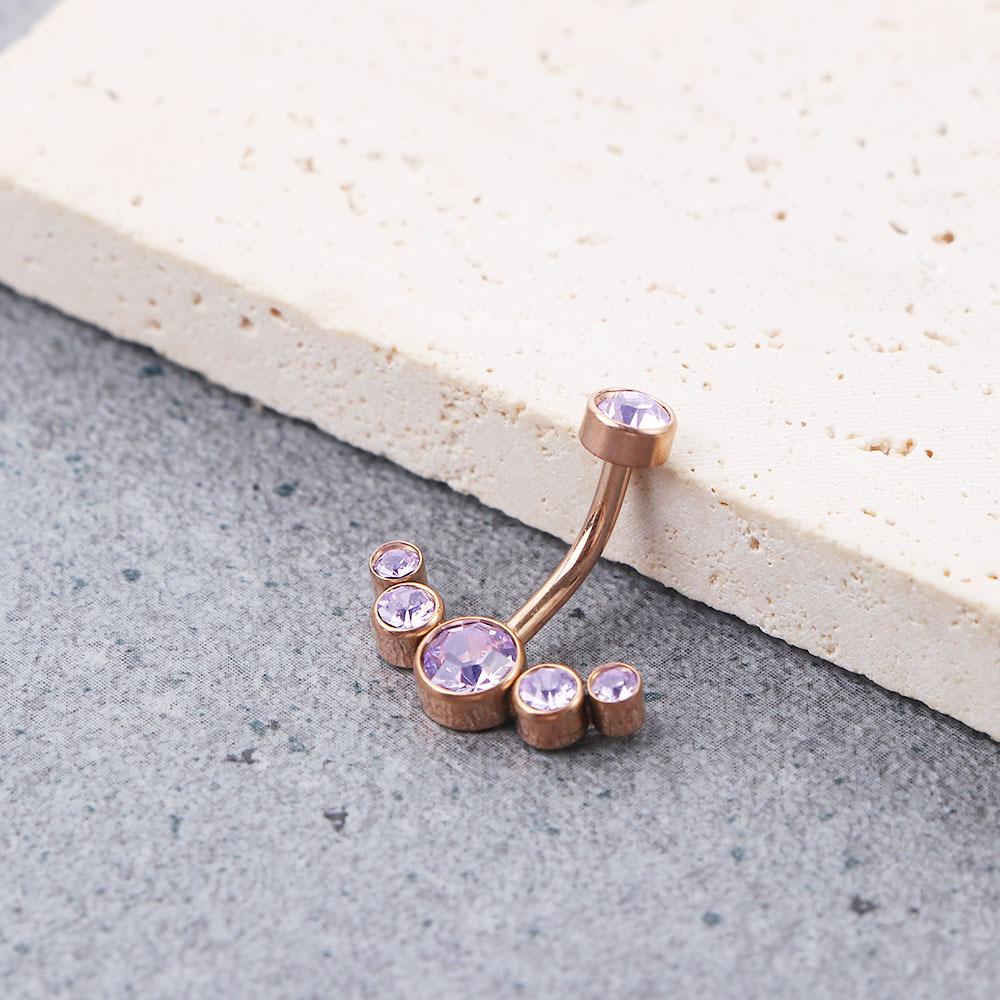 Hip Hop Party Bar Men Women Gifts Belly Button Ring Crystal Curved Navel Ring Body Jewelry