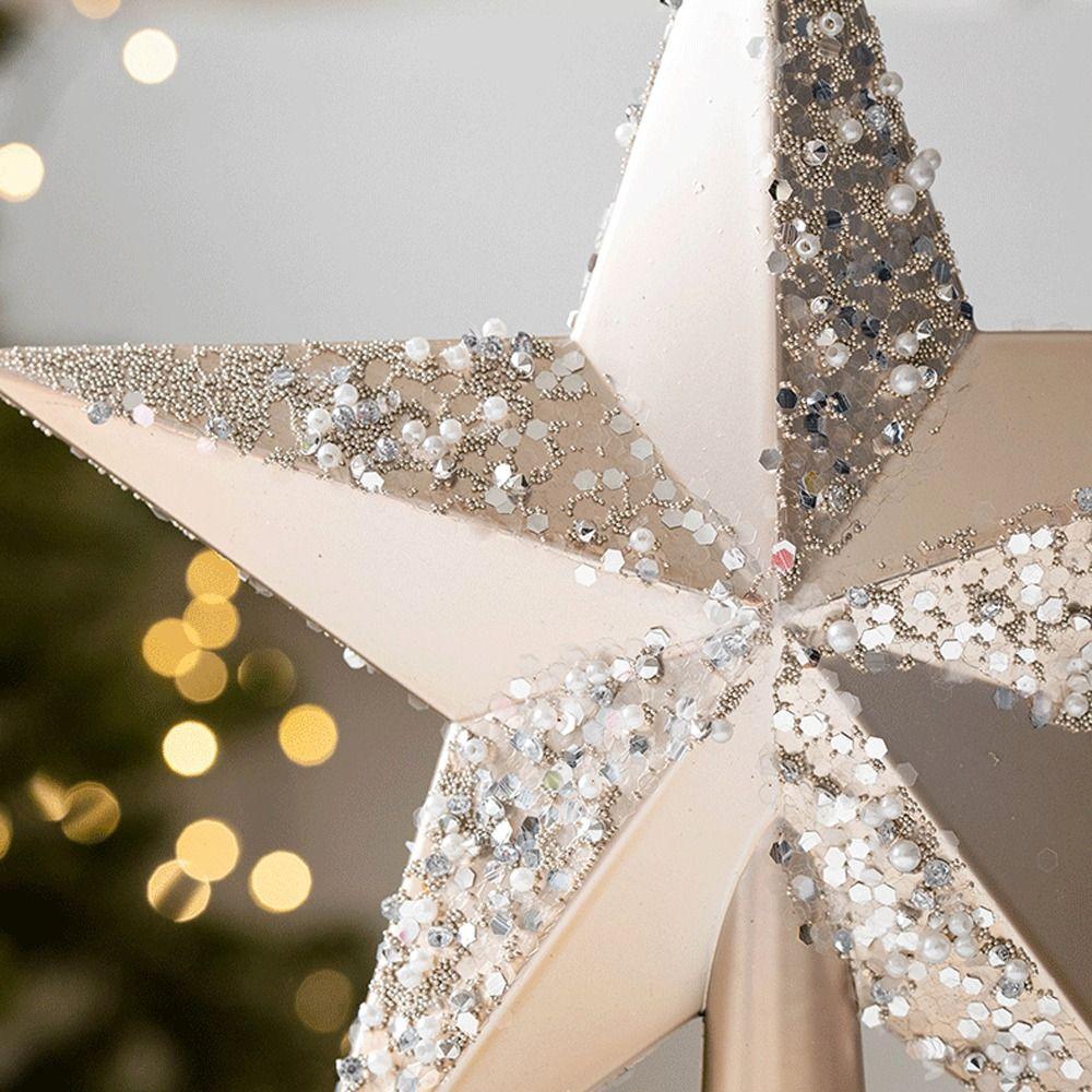 Блестящий рождественский топ с пентаграммой, пластиковое украшение для рождественской елки, отель, торговый центр