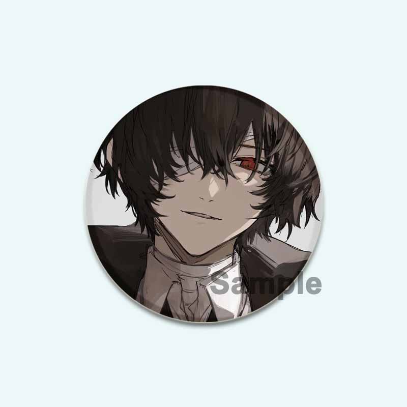 32/44/58mm Anime Bungo Stray Dogs Pins Dazai Osamu Cartoon Badge Armed Detective Agency Handmade Brooches Breastpin for Backpack Clothes