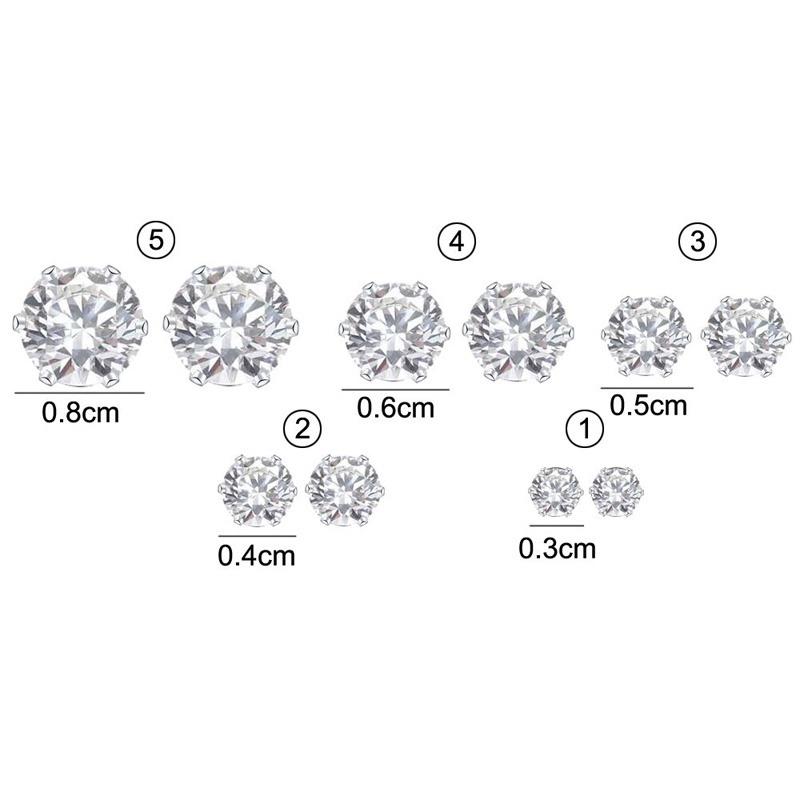 12Pair/lot White 8 Colors Men Women Stainless Steel Round Stud Earrings Simple Women Wedding Jewelry