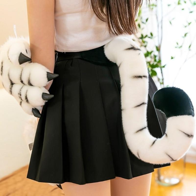 1/2/4Pcs Tigeres Costume Set Tigeres Ears Headband Tail Paw Gloves Kids Halloween Christmas Party Animal Cosplay Costume