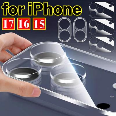 3 шт. Защитные пленки из закаленного стекла для объектива камеры iPhone 17 Pro Max/17 Pro/16 Pro/15 Plus, HD Clear, водонепроницаемые
