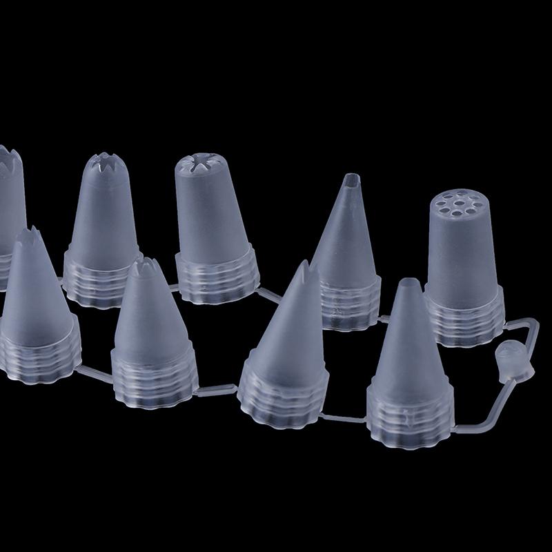12Pcs/Set Plastic Icing Piping Cream Confectionery Nozzle Tips Cake Decor Tools