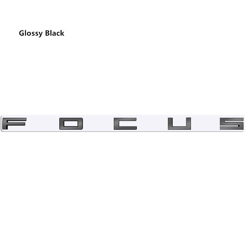 AHYU6 Metal 3D Badge Letter Logo Car Rear Trunk Body Sticker Emblem For Ford Focus ST line X Glossy Black Accessories