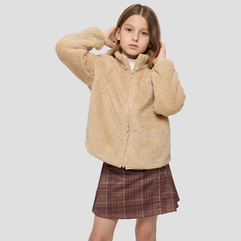 Gap Kids' Unisex Plush Logo Embroidered Stand Collar Sweatshirt