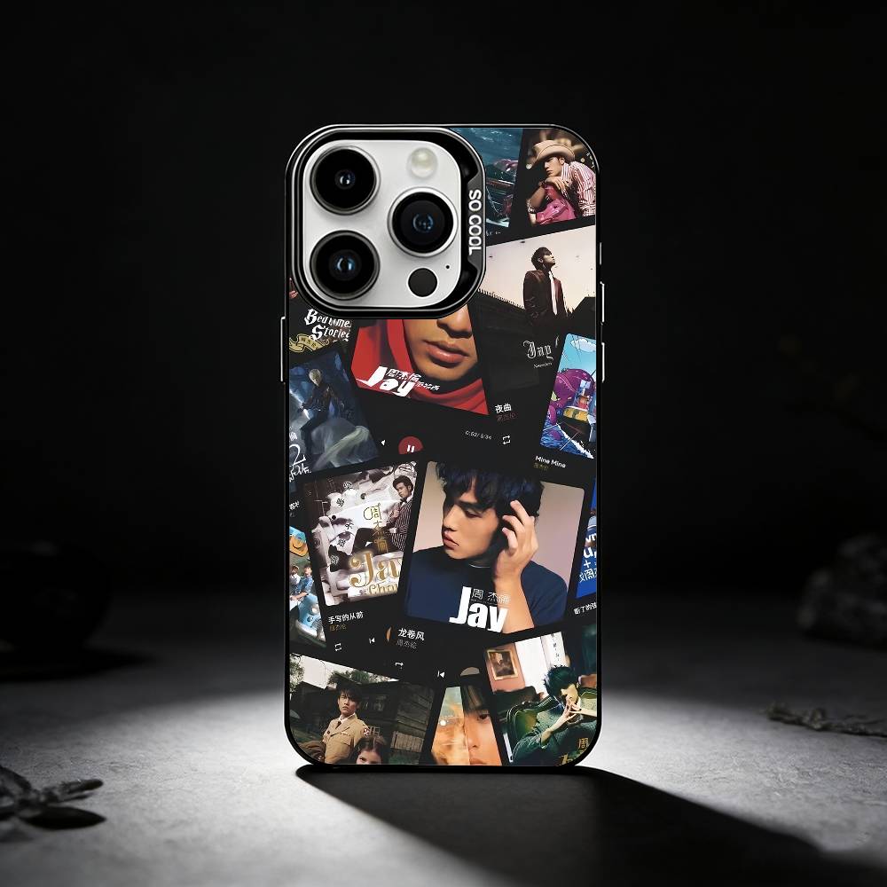 Singer Jay Chou Phone Case For iPhone 17,16,15,14,13,12,11 Plus,Pro Max,XS,Colored silver phone case