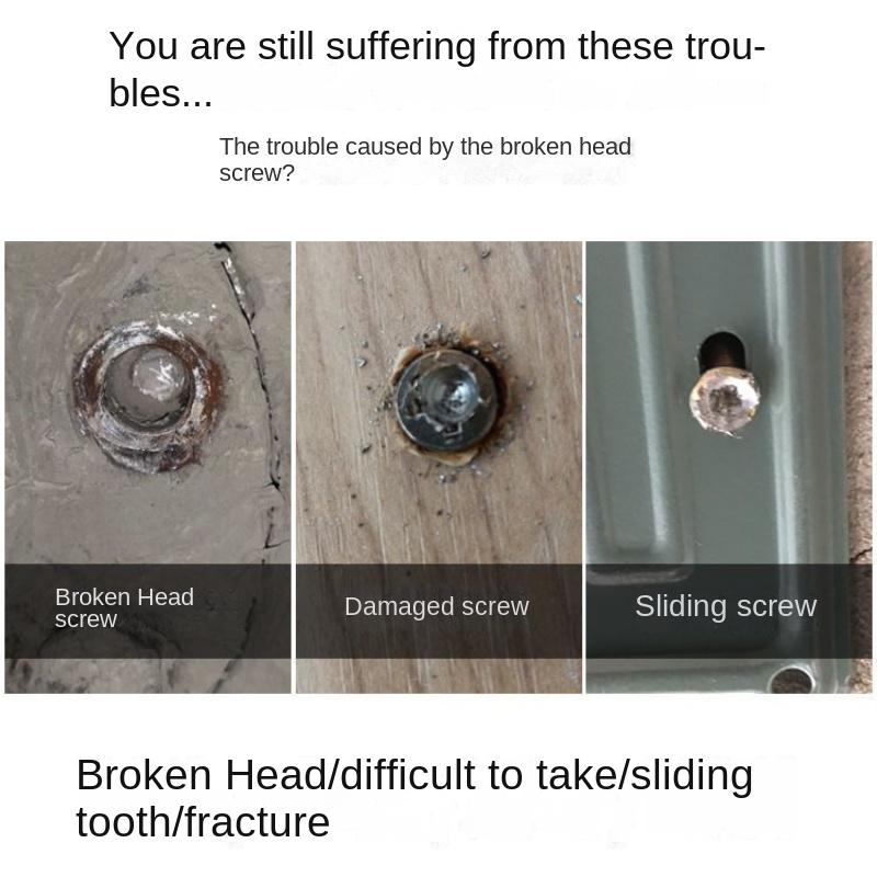 Screw Extractor, Universal Cutting Head Screw Tools, Slippery Screw Removal Broken Wire Extractor.