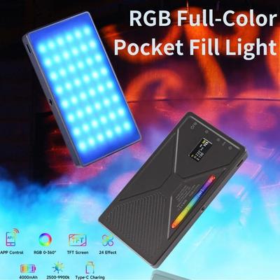 Карманный заполняющий свет с RGB-управлением через приложение, полноцветный свет для телефона для селфи, прямых трансляций и видеосъемки
