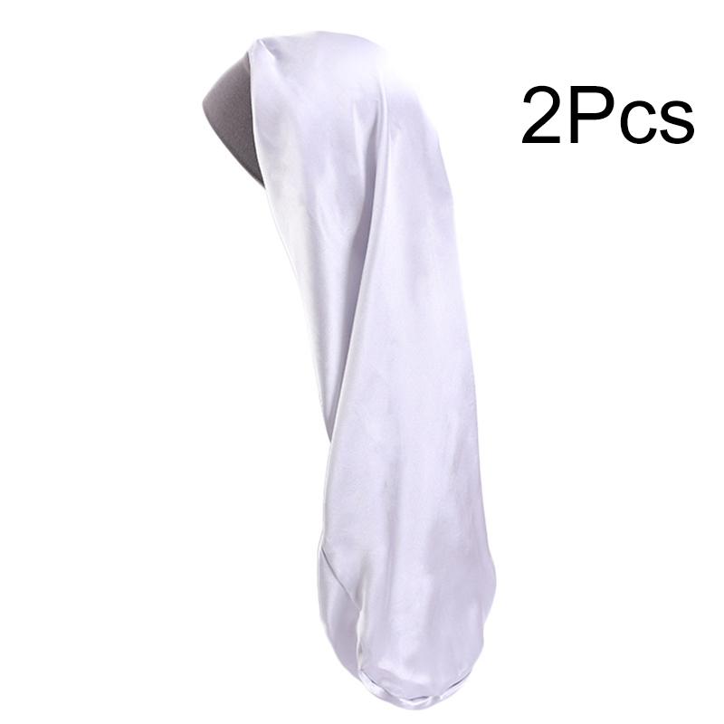 1Pc Silk Satin Bonnet Long Hair Polyester Double Sided Hair Hat Solid Color Dreadlocks Braids Women Night Sleep Cap