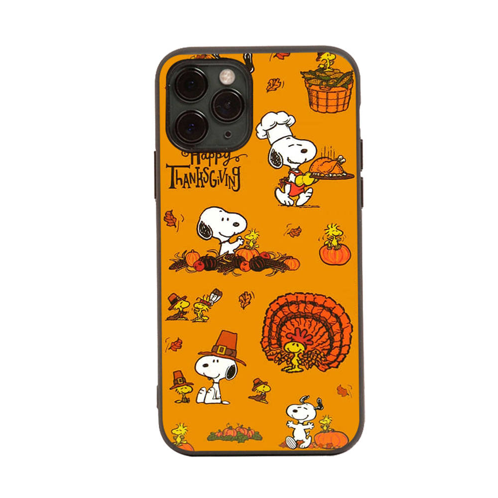 SM15 Snoopy Friend Black Sofe Case for Samsung Note 20 Lite S24 Ultra S23 A03 A05 A06 A11 A71 A15 A16 A13 A24 A25 A33 A52 A53 A50 M55 M35 Plus