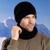 3pcs Wool Hat Scarf Gloves Set Warm Winter Beanie Hat Simple Thermal Knit Cap  Skiing