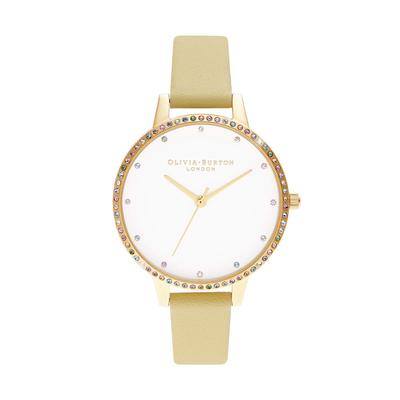 OLIVIA BURTON Радужные часы с золотом солнечного света OB16RB20 Женские и Безель, 34 мм, [Авторизованный розничный продавец]