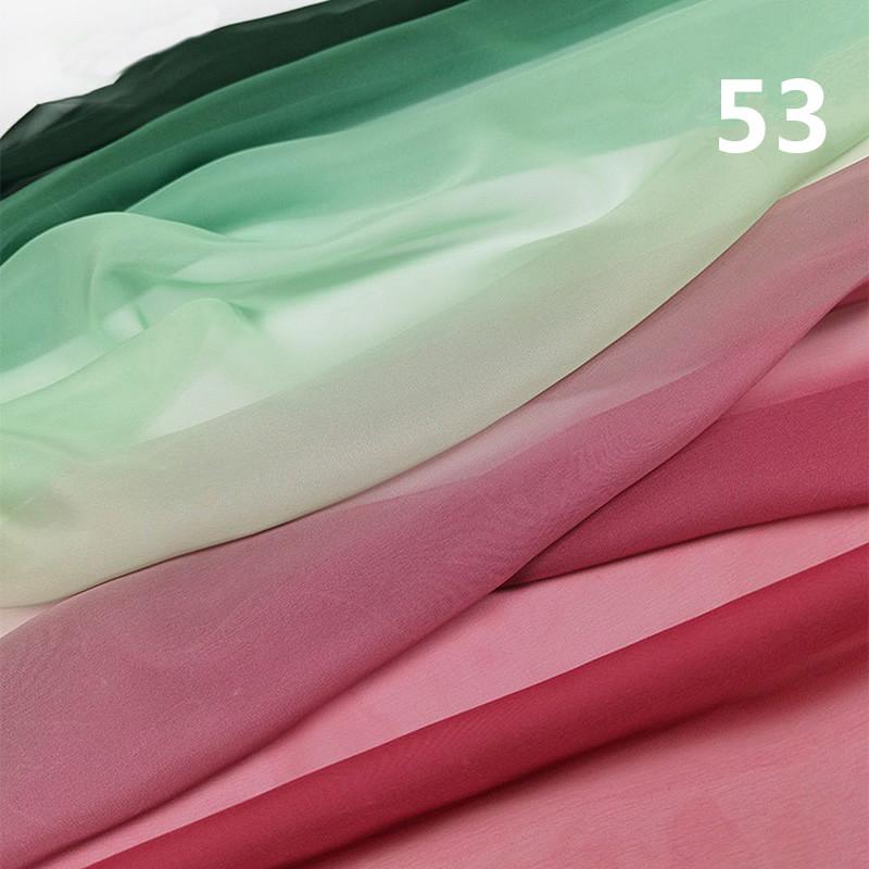 2M Ткань шифон градиентного цвета радуги в древнем стиле 30D органза тюль для DIY ханьфу свадебного платья сценического декора