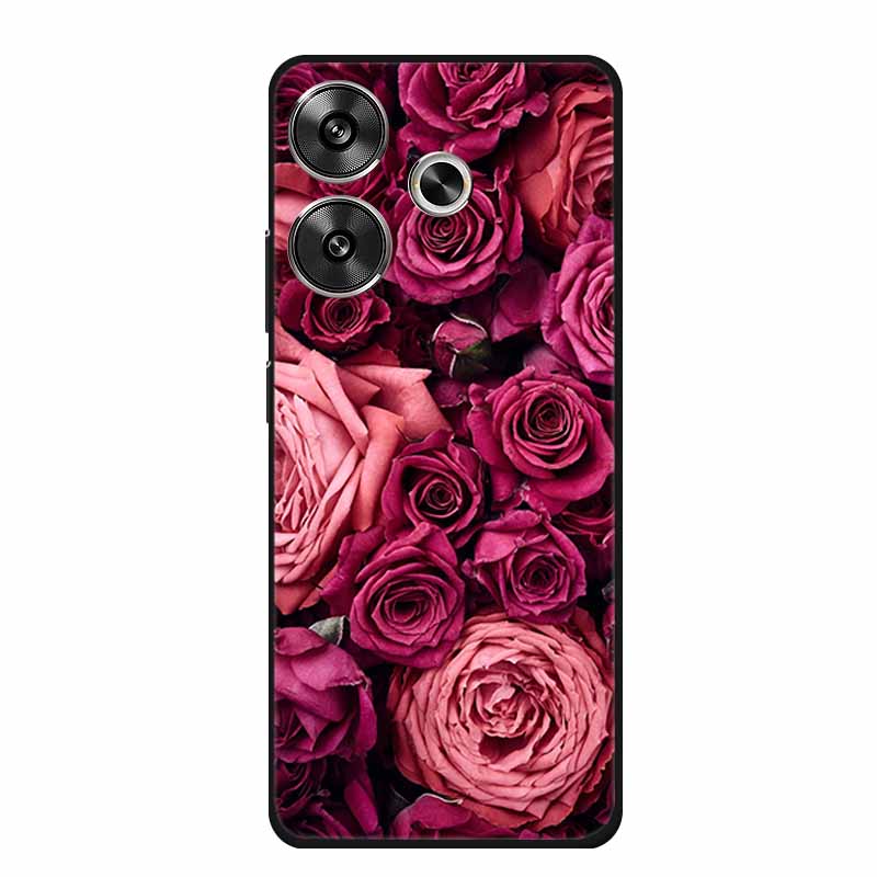 6.79" For Poco M6 4G Case POCOM6 Phone Cover Black Silicone Soft Back Cover Case For Xiaomi Poco M6 4G Case M 6 Protective Coque