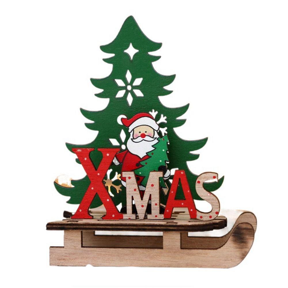 Дед Мороз Рождественские Деревянные Поделки Снеговик Рождественское Украшение Дом