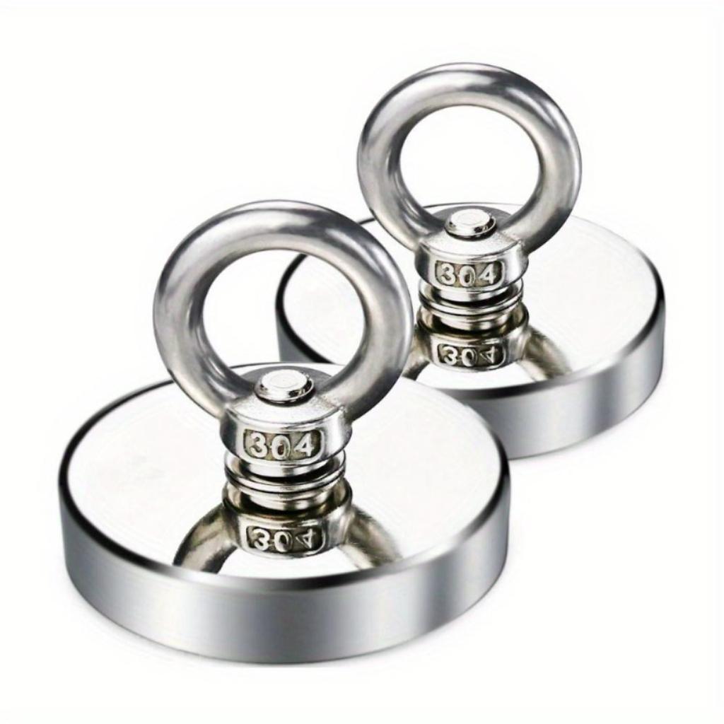 Суперсильный неодимовый рыболовный магнитный крючок N52, сверхмощный редкоземельный магнит с рым-болтом с потайным отверстием, спасательный магнит 48-60 мм