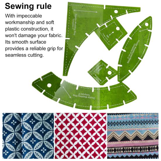 Reusable Quilting Templates Set Double Wedding Ring Quilt Templates Multifunctional Quilting Gauge