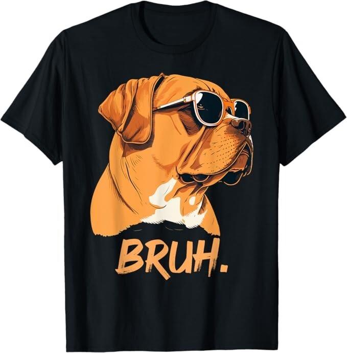 Bruh Funny Meme Saying Bruh with Dog face Teens Boy Girls T-Shirt Unisex T-Shirt