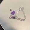 Серьги-клипсы в виде косточек для ушей Purple Love со стразами Planet, женские серьги-клипсы с длинными кисточками Girly Temperament