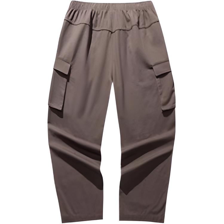 Anta Хорошие вещи случаются Однотонные Со средней посадкой Удобные Дышащие Универсальные Свободные Брюки карго Унисекс Брюки Коричневато-желтый 972518502-2