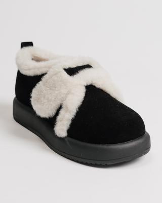 Ботинки на липучке Allsy 85912 36 черные замша шерсть