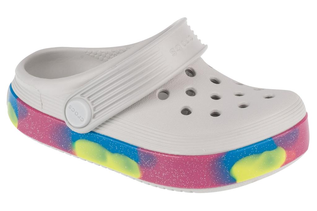 Crocs Off Court Glitter Band Clog T, для девочки серые шлепанцы