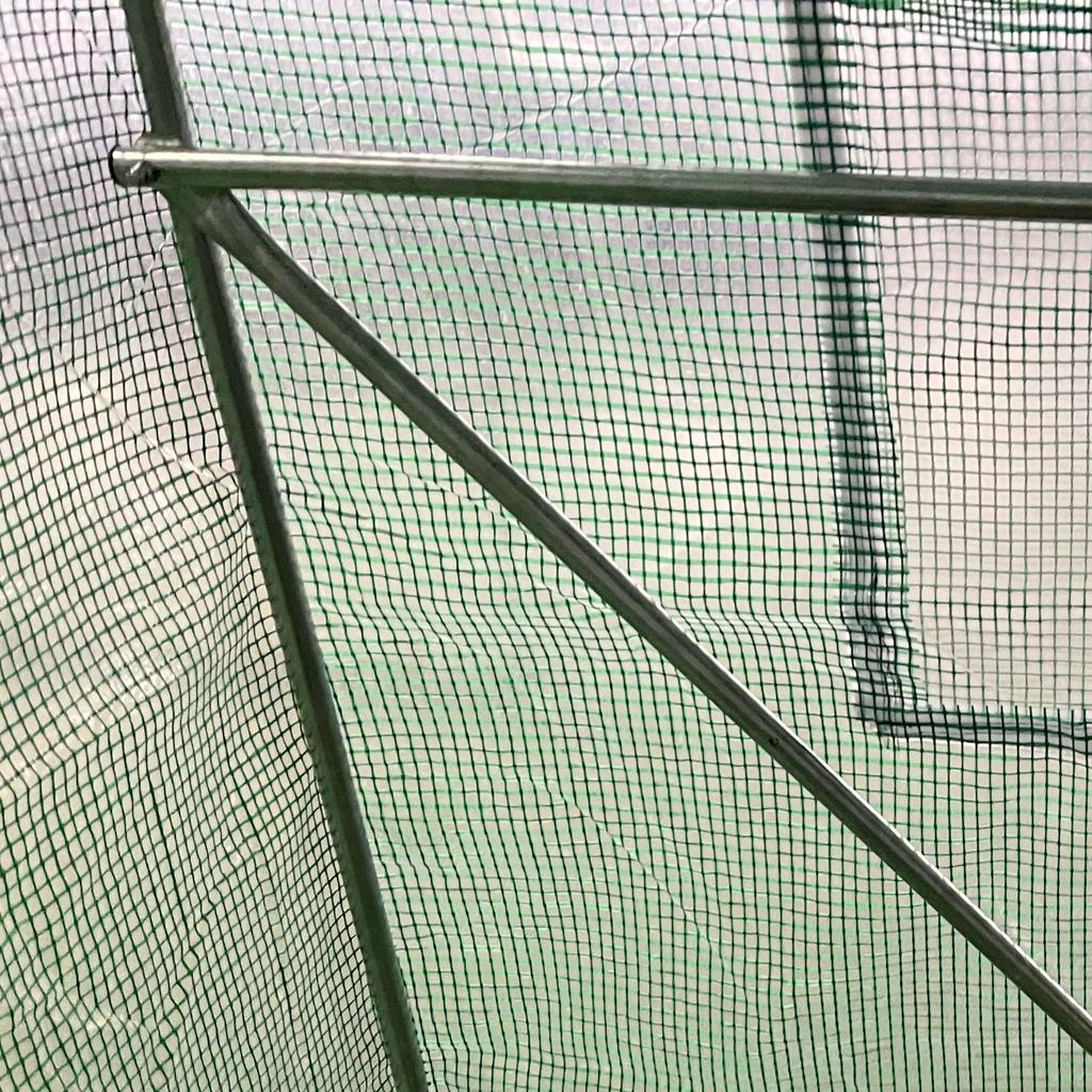Walk-in Polytunnel Greenhouse, Outdoor Garden Tunnel Greenhouse Tent with Zipped Roll-Up Door and 8 Mesh Windows, 4 x 2M