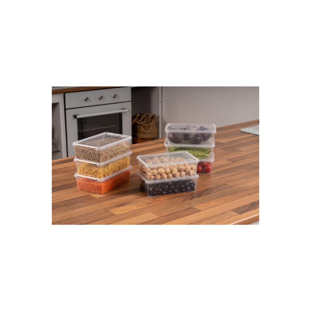 Plastic Storage Container 1 Ltre 10 Pieces Freezer Container With Self-lid Airtight 19x13x6 Cm
