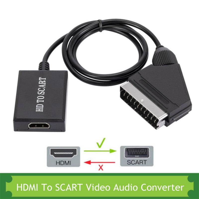 Hd 1080p HDMI-совместимый вход для Scart видеовыхода адаптер аудиоконвертера, совместимый с Crt