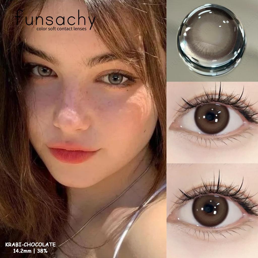 FUNSACHY 1 пара новых цветных контактных линз для учеников, высококачественные линзы для глаз, косметика, разноцветные цветные контактные линзы