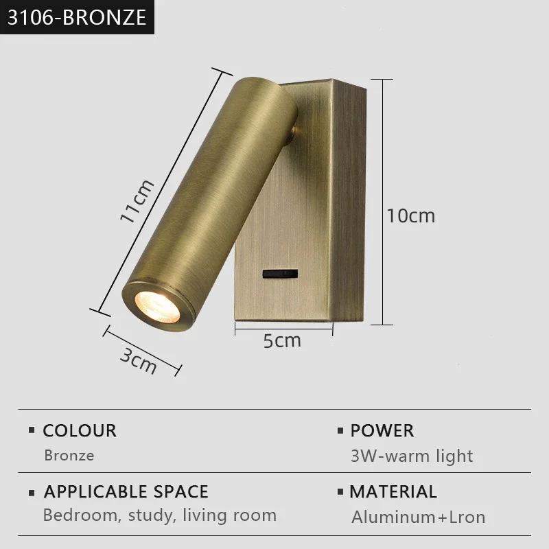 Creative LED Wall Lamp Adjustable Rotation At 350 Degrees Modern Minimalist Wall Lamp Living Room Corridor Bedside Reading Light