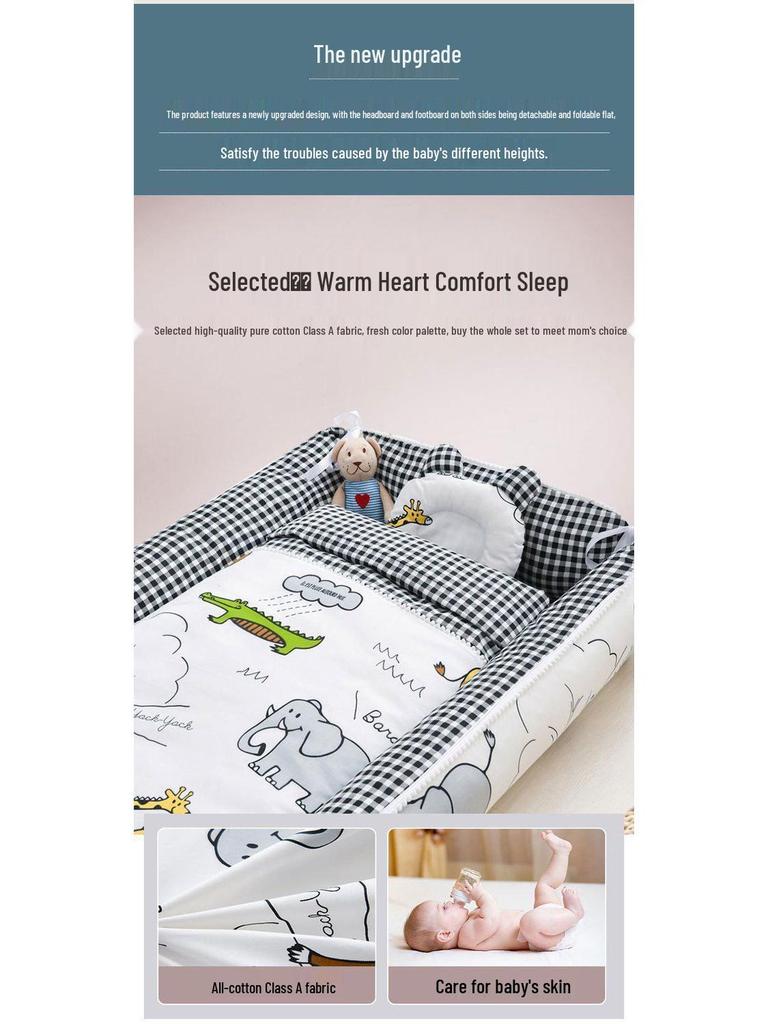 Складная Портативная Детская Кроватка: Анти-давление, Анти-испуг, Чистый хлопок, Спальное место