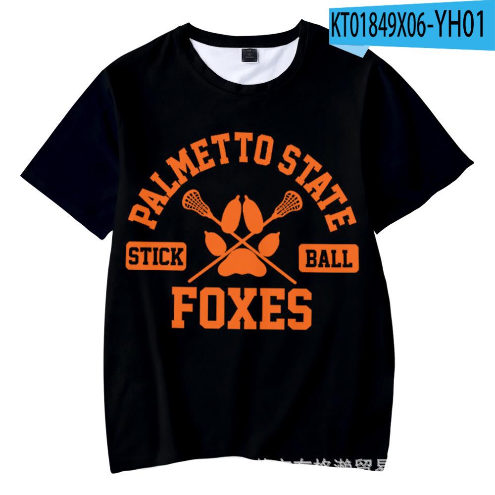 The Foxhole Court Palmetto State Foxes 3D T Shirt Unisex Summer Short Sleeve Funny Tshirt Graphic Tee Streetwear Lacrosse Jersey