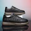 Men's Shoes Luxury Crocodile Pattern Casual Shoes Thick Soled Comfy Soft Sport Shoes For Men Sneakers Genuine Leather Man Shoe