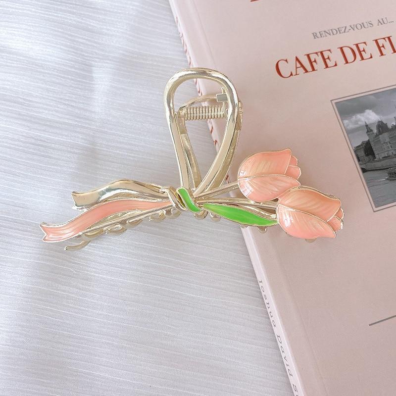 Новая элегантная застежка для волос с геометрическим цветком, изысканные заколки для волос из сплава, заколки для волос для женщин, аксессуары для волос, головные уборы, заколка в виде акулы