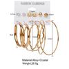 17KM Vintage Geometirc Metal Hoop Earrings Set, Women's Gold and Silver Color Circle Hoop Earrings Jewelry Gifts