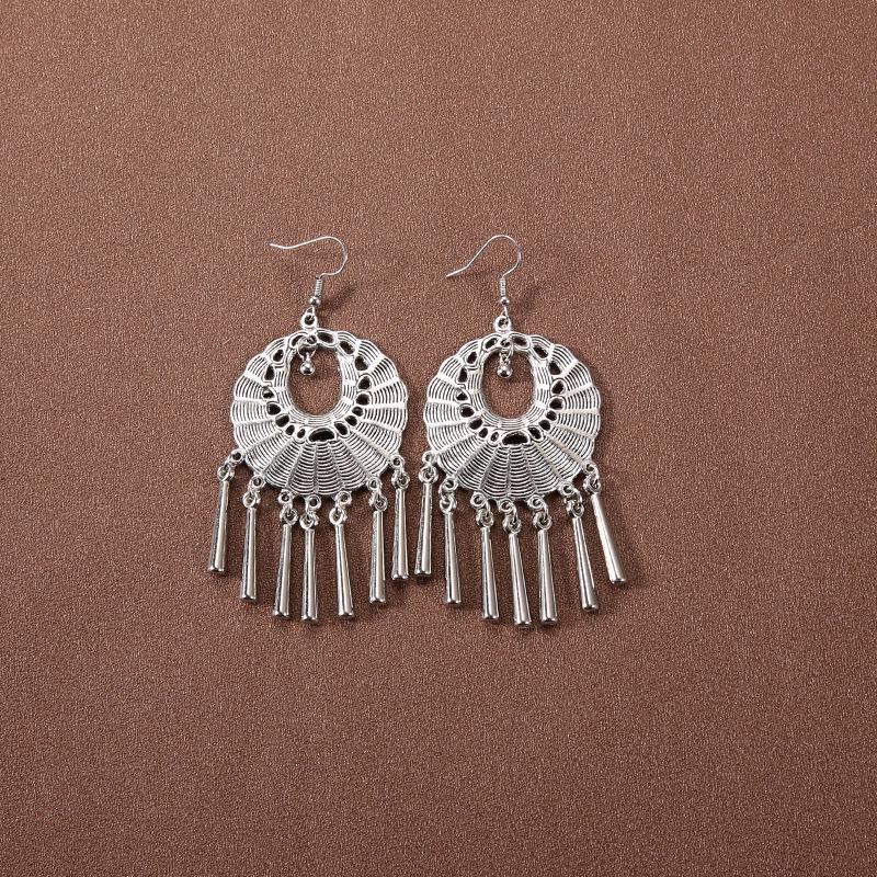 Серьги-кисточки в китайском дворцовом стиле в стиле ретро: Этнические тибетские серебряные украшения Ханфу