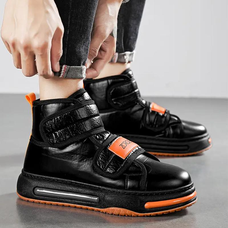 Зимние мужские зимние ботинки, высокие хлопковые ботинки, модные удобные теплые мужские ботинки, повседневные нескользящие зимние ботинки для отдыха на открытом воздухе