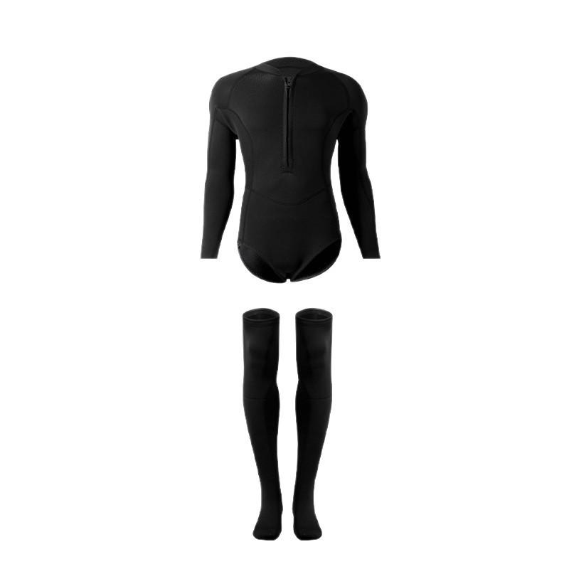 Womens Full Body Wetsuit With Long Sleeves Floral Print Warm Thermal Neoprene Diving Suit Swimming Snorkeling