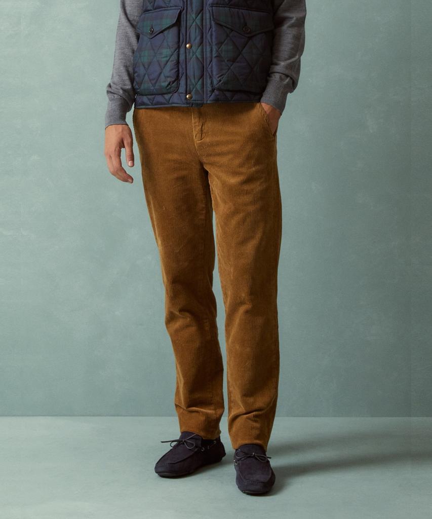 BROOKS BROTHERS Slim Fit 8W Corduroy Pants (Brown) (Bbpcmnf402)