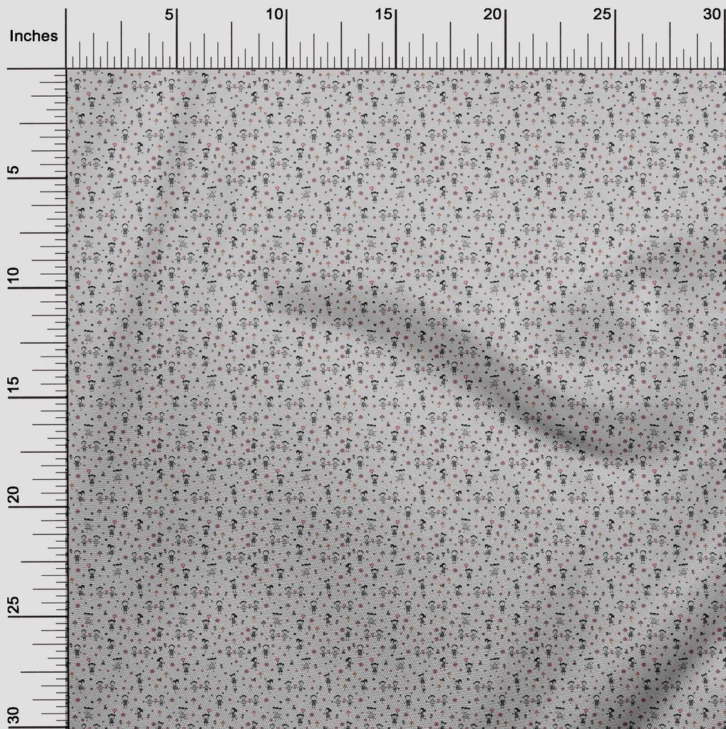 oneOone Cotton Flex Gray Fabric Random Craft Projects Decor Fabric Printed By The Yard 40 Inch