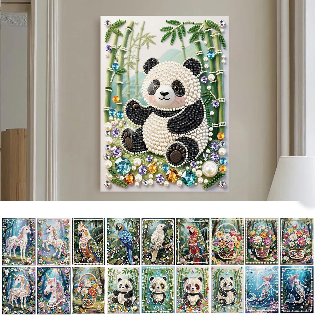 Animal DIY Partial Diamond Pearl Dot Painting 30x40cm Pearl Painting Art Kits Special Shape for Home Wall Decor