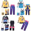 Kids Girls Anime Cartoon K-Pop Print Jacket Pants Vest Top Set Outfit Christmas Role Play Halloween Cosplay Costumes