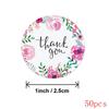 50-500pcs 1 Inch Flower Thank You Stickers Seal Label Handmade Stickers Scrapbooking for Gift Envelope Seals Stickers