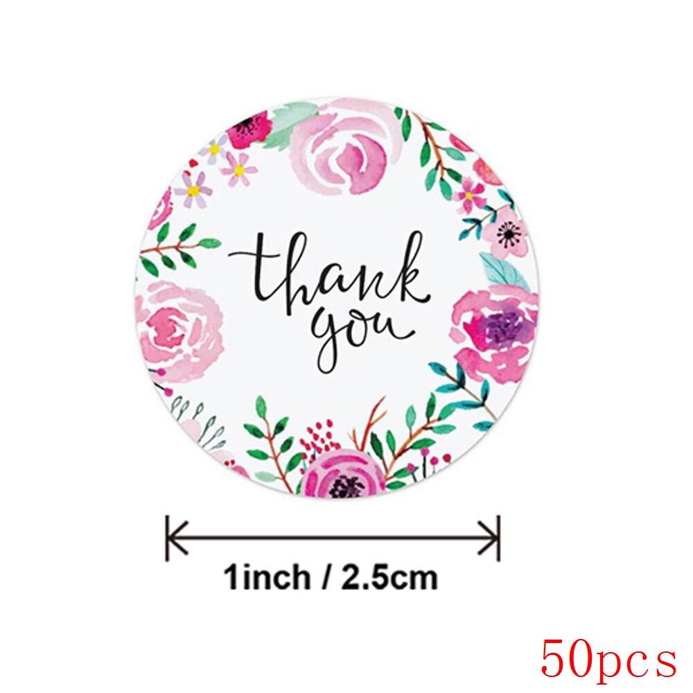 50-500pcs 1 Inch Flower Thank You Stickers Seal Label Handmade Stickers Scrapbooking for Gift Envelope Seals Stickers